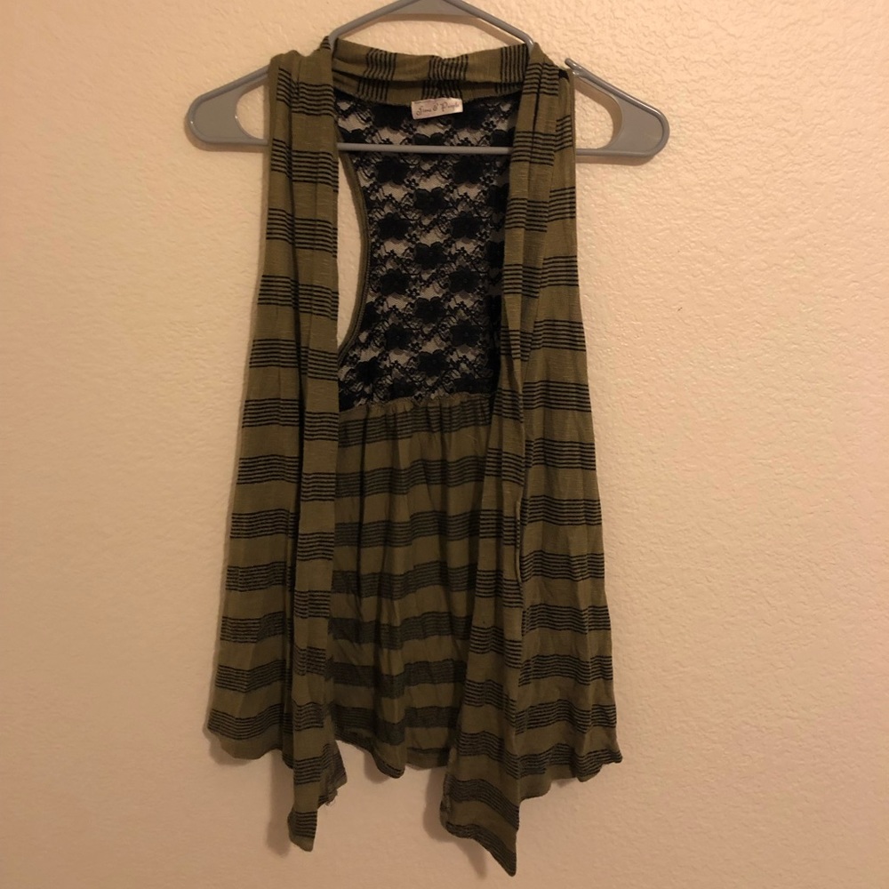 Lace accent vest